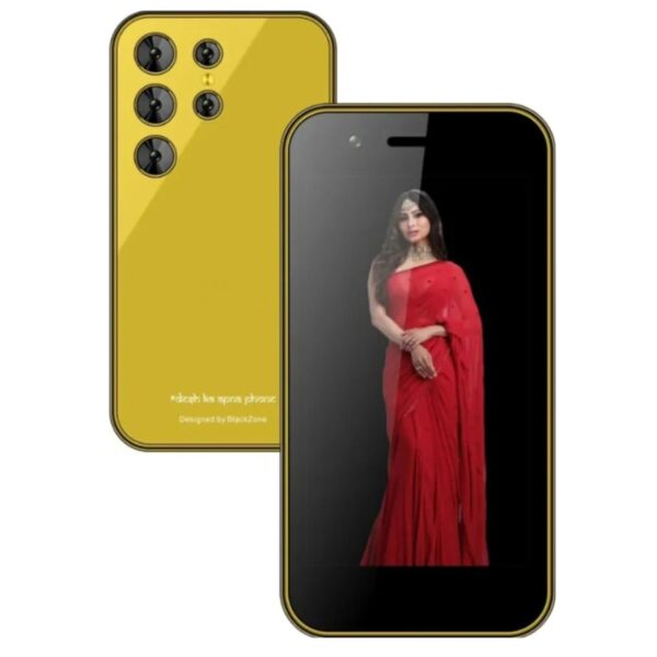 SiaVolt Miniature 3 Inch Display Mini Smartphone | 3GB RAM & 16GB ROM | 5MP Front & 8MP Triple Rear Camera, Gold