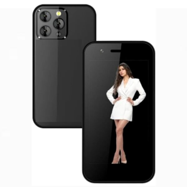 SiaVolt 3 Inch Display Mini Smartphone | 3GB RAM & 16GB ROM | 5MP Front & 8MP Triple Rear Camera, Black