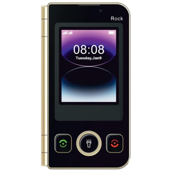 SiaVolt All New FOLD PRO Dual Display Keypad Mobile Phone With 2.8" & 2.4" Big Display | Flip Fold Feature Phone | Gold