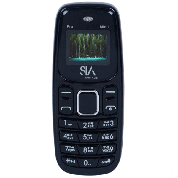 SiaVolt Latest PRO Mini 1 Finger Size Dual Sim Keypad Mobile With 0.66" Display, Black